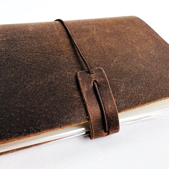 Handmade Refillable Leather Journal Traveler Diary Notebook 8.5 x 4.5 NWT - Picture 1 of 9
